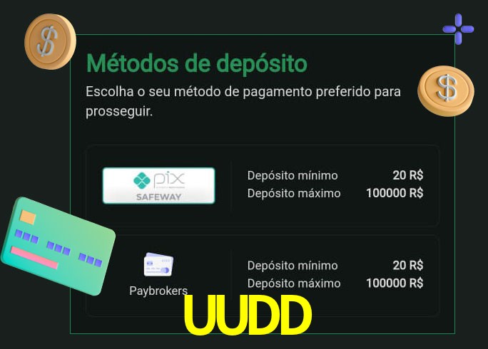 O cassino UUDD oferece uma grande variedade de métodos de pagamento